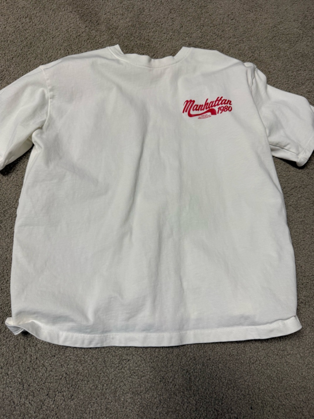 Zara White Tee with Red Logo